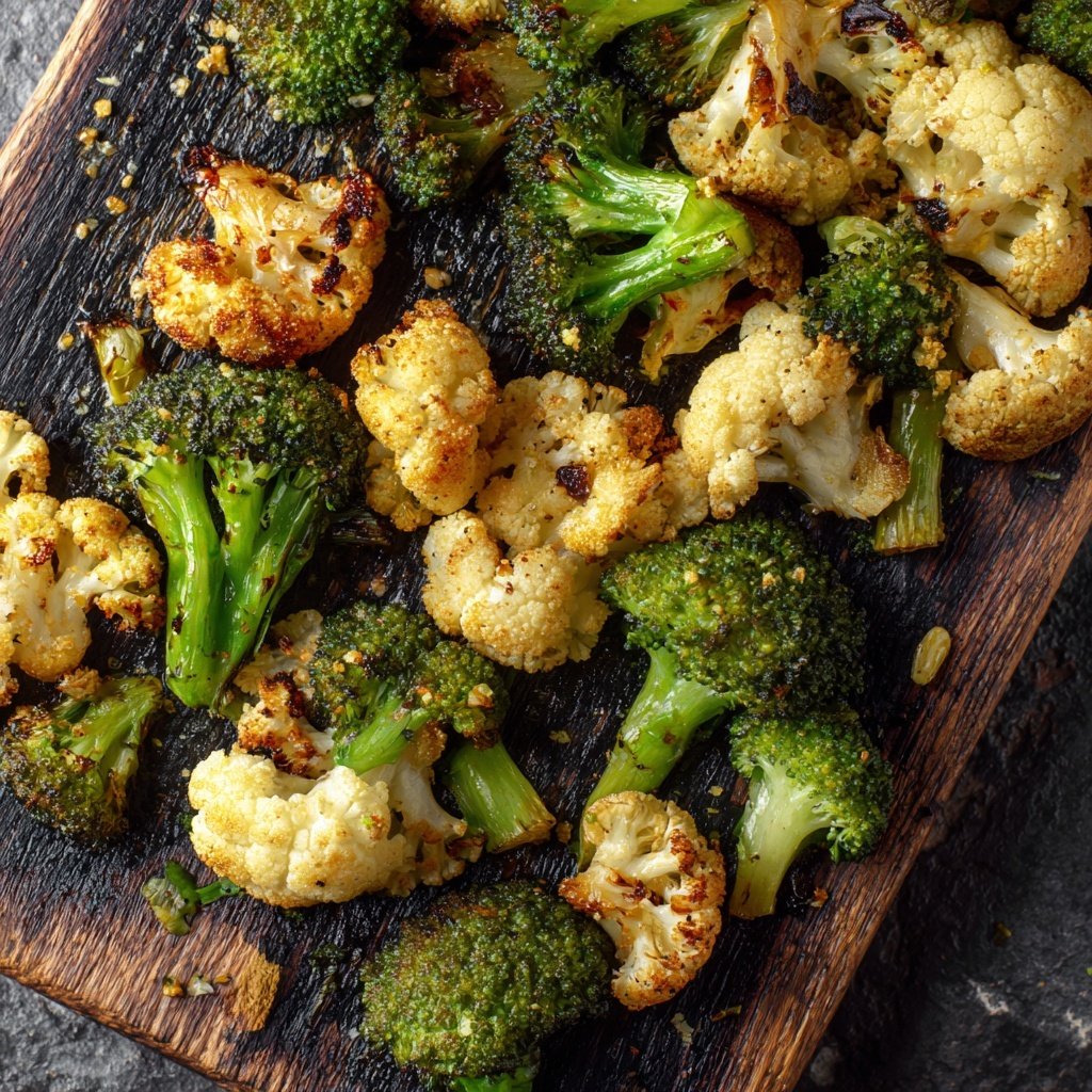 Roasted Broccoli And Cauliflower