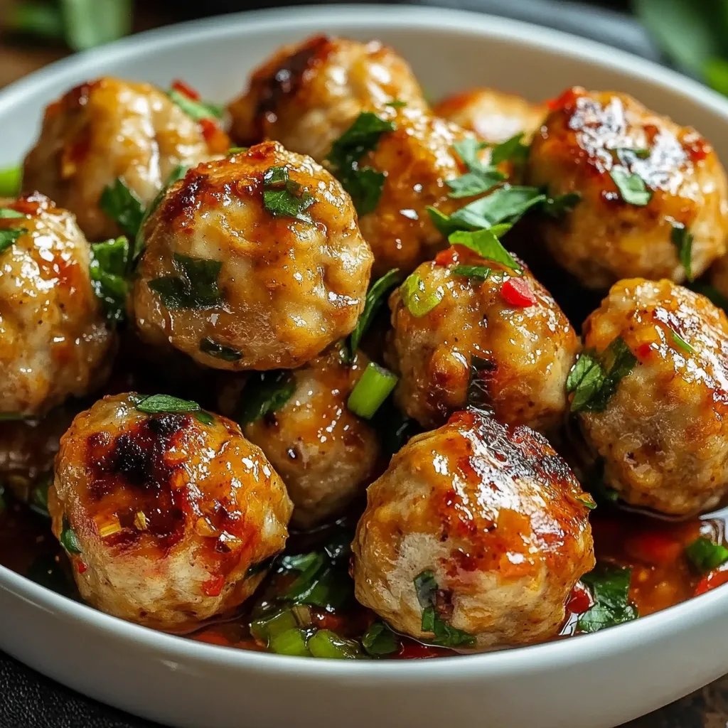 Easy Thai Baked Chicken Meatballs