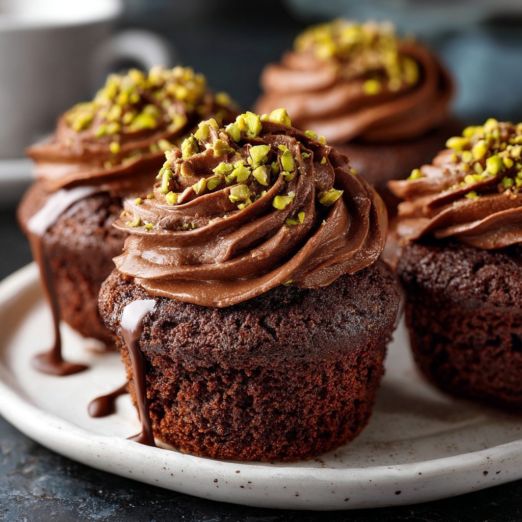 Chocolate Pistachio Cupcakes