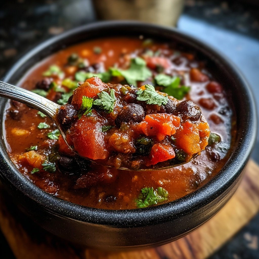 Healthy Crockpot Black Bean Chili