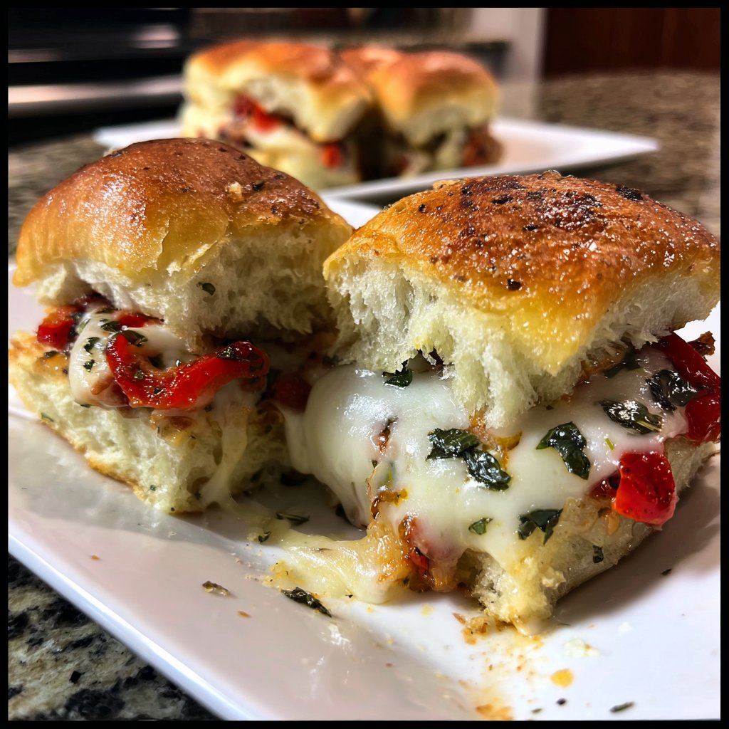 Easy Slider Roasted Pepper Mozzarella Sliders