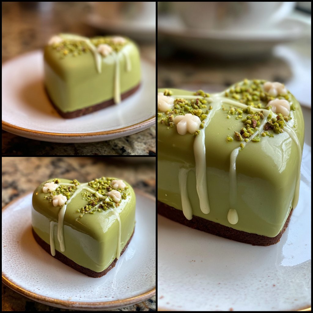Mini Heart Cake with Pistachio