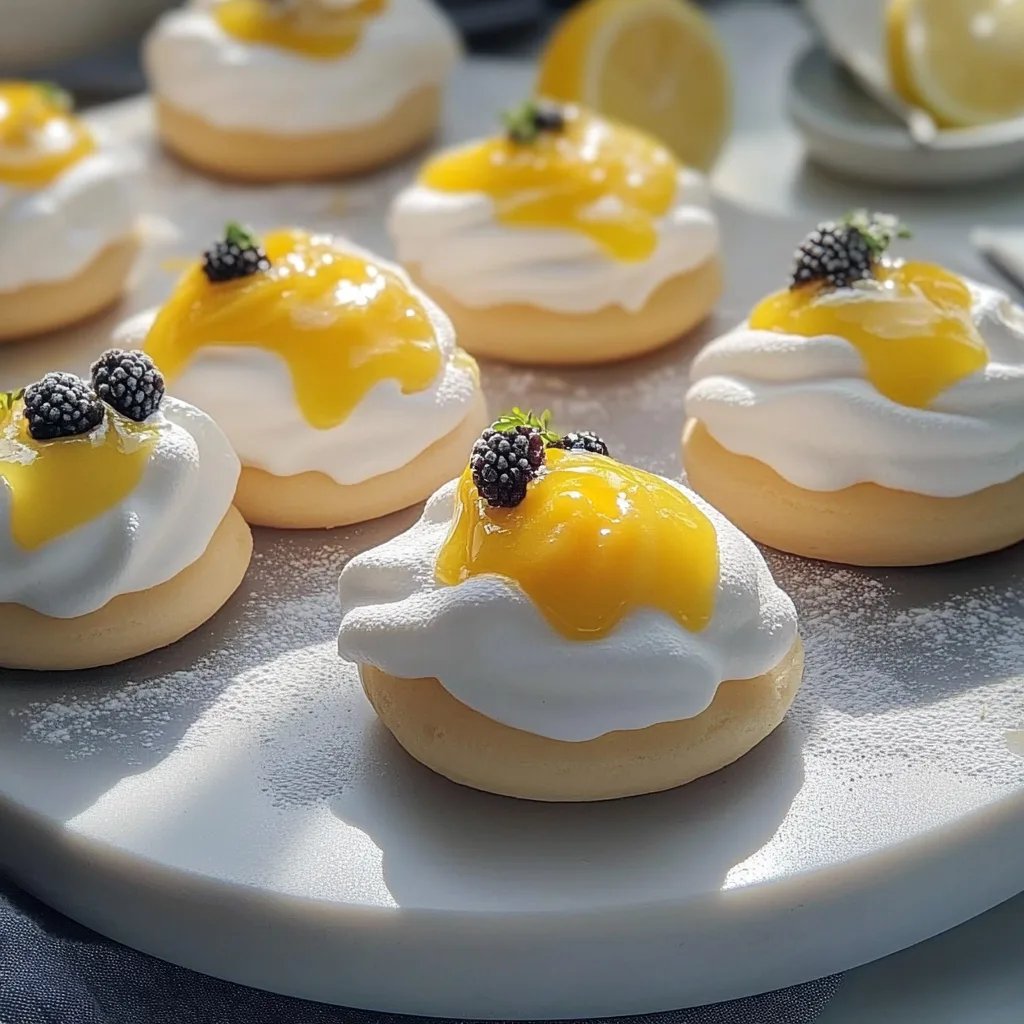 Mini Meringues with Lemon Curd