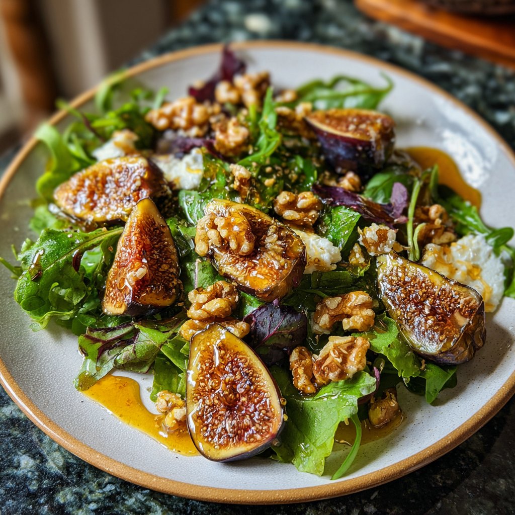 Fig and Walnut Salad with Honey Dressing