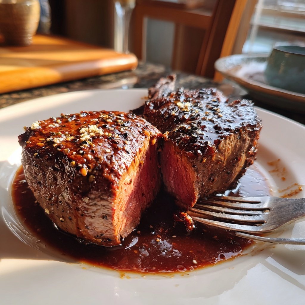 Romantic Filet Mignon with Red Wine Sauce