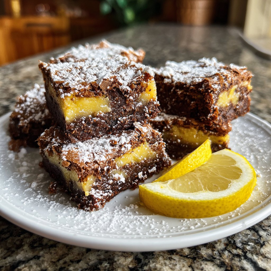 Cottage Cheese Brownies with Lemon Swirl