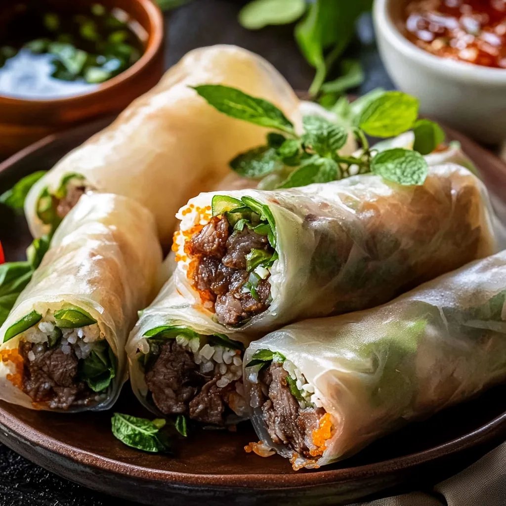 20 Minute Thai Basil Beef Rolls