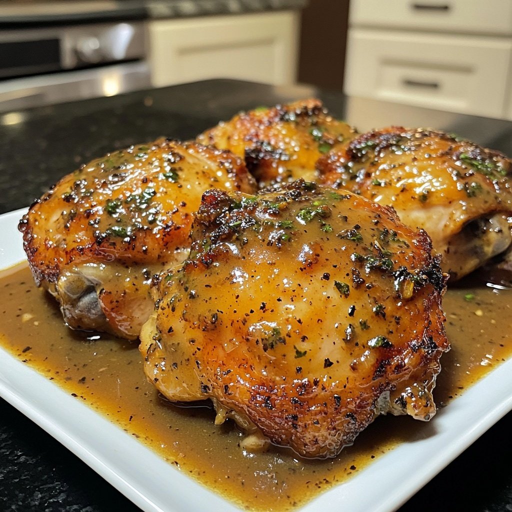 Simple Slow Cooker Chicken Thighs with Gravy