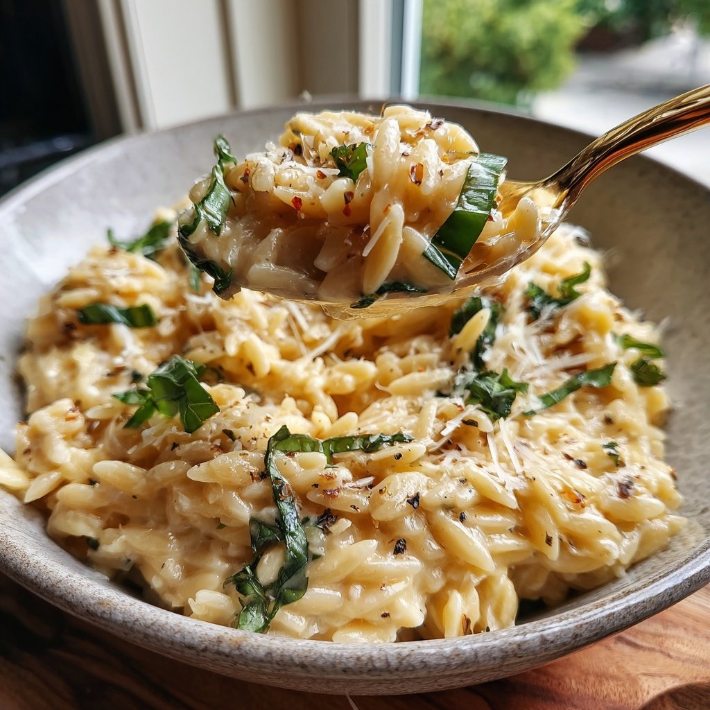 Romantic Creamy Orzo for Two