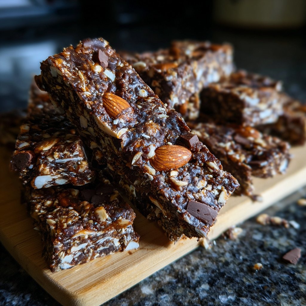 Chocolate Almond Coconut Energy Bars