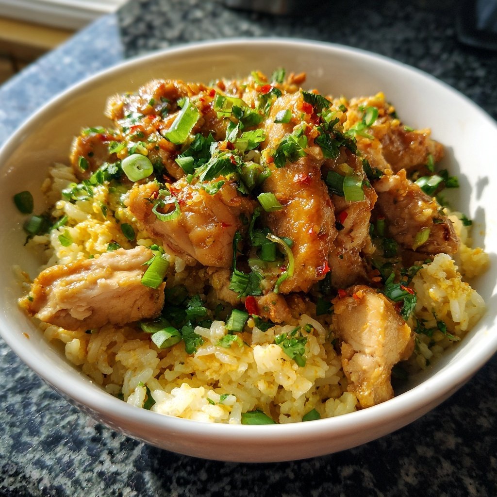 High Protein Chicken Rice Bowl