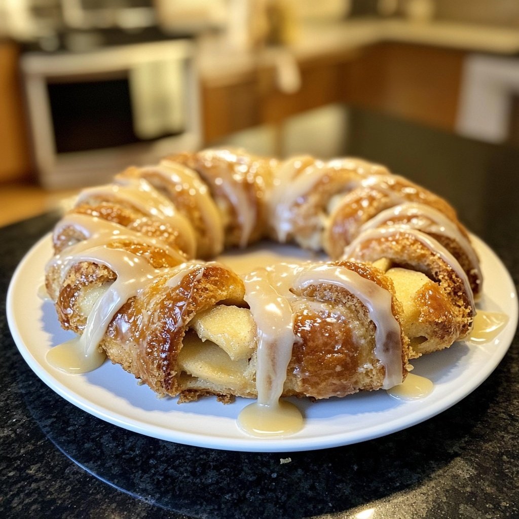 Cozy Apple Kringle with Vanilla Glaze